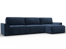 Диван угловой Лига-048 НПБ лонг, Велюр, TOWER 13 синий
