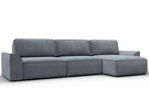 Диван угловой Лига-048 НПБ лонг, Велюр, TOWER 10 серый