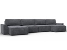 Диван П-образный Лига-048 НПБ лонг, Велюр, BRUT 16 темно-серый