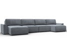 Диван П-образный Лига-048 НПБ лонг, Велюр, TOWER 10 серый