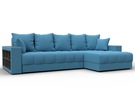 Диван угловой с декором и полкой Лига-050 НПБ, Рогожка, Амур 10 голубой