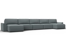 Диван П-образный Лига-048 НПБ МегаЛонг, Рогожка, Амур 07 серый