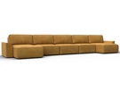 Диван П-образный Лига-048 НПБ МегаЛонг, Велюр, BRUT 10 желтый