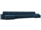 Диван П-образный Лига-048 НПБ МегаЛонг, Велюр, BRUT 11 синий
