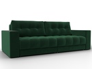 Диван прямой с декором Лига-049 НПБ, Велюр, SEVEN 626 зеленый