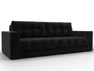 Диван прямой с декором Лига-049 НПБ, Велюр, SEVEN 35 черный