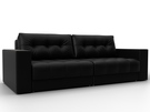 Диван прямой с декором Лига-049 НПБ, Экокожа, GRIFON 18 черный