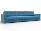 Диван прямой с декором Лига-049 НПБ Лонг, Рогожка, Амур 10 голубой