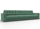Диван прямой с декором Лига-049 НПБ Лонг, Рогожка, Амур 11 зеленый