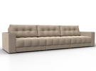 Диван прямой с декором Лига-049 НПБ Лонг, Велюр, SEVEN 729 бежевый