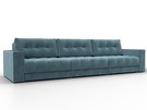 Диван прямой с декором Лига-049 НПБ Лонг, Велюр, SEVEN 113 бирюзовый
