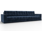 Диван прямой с декором Лига-049 НПБ Лонг, Велюр, TOWER 13 синий