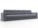Диван прямой с декором Лига-049 НПБ Лонг, Велюр, TOWER 10 серый