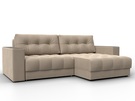 Диван угловой с декором Лига-049 НПБ, Велюр, SEVEN 729 бежевый