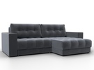 Диван угловой с декором Лига-049 НПБ, Велюр, SEVEN 17 серый
