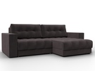 Диван угловой с декором Лига-049 НПБ, Велюр, SEVEN 727 коричневый