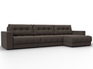 Диван угловой с декором Лига-049 НПБ Лонг, Рогожка, Амур 05 коричневый