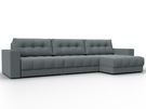 Диван угловой с декором Лига-049 НПБ Лонг, Рогожка, Амур 07 серый