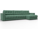 Диван угловой с декором Лига-049 НПБ Лонг, Рогожка, Амур 11 зеленый