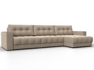 Диван угловой с декором Лига-049 НПБ Лонг, Велюр, SEVEN 729 бежевый