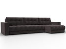 Диван угловой с декором Лига-049 НПБ Лонг, Велюр, SEVEN 727 коричневый