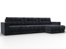 Диван угловой с декором Лига-049 НПБ Лонг, Велюр, TOWER 11 темно-серый