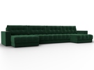 Диван П-образный с декором Лига-049 НПБ Лонг, Велюр, SEVEN 626 зеленый