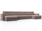 Диван П-образный с декором Лига-049 НПБ Лонг, Велюр, TOWER 05 бежевый