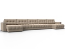Диван П-образный с декором Лига-049 НПБ Мегалонг, Велюр, SEVEN 729 бежевый