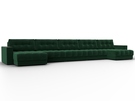 Диван П-образный с декором Лига-049 НПБ Мегалонг, Велюр, SEVEN 626 зеленый
