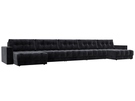 Диван П-образный с декором Лига-049 НПБ Мегалонг, Велюр, TOWER 11 темно-серый