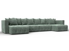 Диван П-образный Лига-052 НПБ Лонг, Велюр, BRUT 08 зеленый
