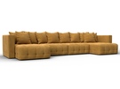 Диван П-образный Лига-052 НПБ Лонг, Велюр, BRUT 10 желтый