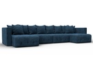 Диван П-образный Лига-052 НПБ Лонг, Велюр, BRUT 11 синий