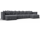 Диван П-образный Лига-052 НПБ Лонг, Велюр, BRUT 16 темно-серый