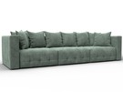 Диван прямой Лига-052 НПБ Лонг, Велюр, BRUT 08 зеленый