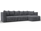 Диван угловой Лига-052 НПБ Лонг угол универсальный, Велюр, BRUT 16 темно-серый