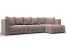 Диван угловой Лига-052 НПБ Лонг угол универсальный, Велюр, TOWER 05 бежевый