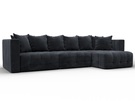 Диван угловой Лига-052 НПБ Лонг угол универсальный, Велюр, TOWER 11 темно-серый