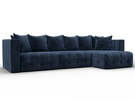 Диван угловой Лига-052 НПБ Лонг угол универсальный, Велюр, TOWER 13 синий
