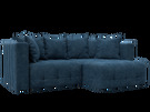 Диван угловой Лига-052 НПБ угол универсальный, Велюр, BRUT 11 синий