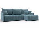 Диван угловой Лига-054 НПБ угол универсальный, Велюр, SEVEN 113 бирюзовый
