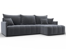 Диван угловой Лига-054 НПБ угол универсальный, Велюр, SEVEN 17 серый