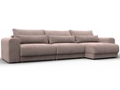 Диван угловой Лига-056 НПБ Лонг угол универсальный, Велюр, TOWER 05 бежевый