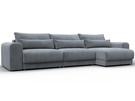 Диван угловой Лига-056 НПБ Лонг угол универсальный, Велюр, TOWER 10 серый