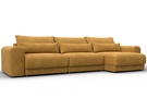 Диван угловой Лига-056 НПБ Лонг угол универсальный, Велюр, BRUT 10 желтый