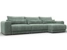 Диван угловой Лига-056 НПБ Лонг угол универсальный, Велюр, BRUT 08 зеленый