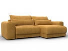 Диван угловой Лига-056 НПБ угол универсальный, Велюр, BRUT 10 желтый