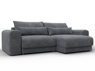 Диван угловой Лига-056 НПБ угол универсальный, Велюр, BRUT 16 темно-серый