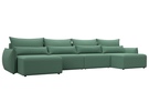 Диван П-образный Лига-051 НПБ Лонг, Рогожка, Амур 11 зеленый